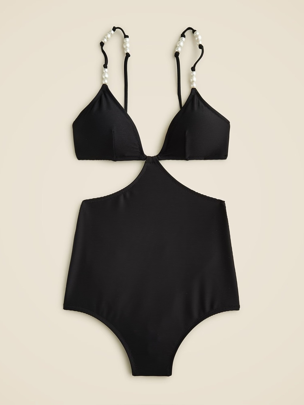 J.Crew Ribbed cutout one-piece swimsuit with pearls - NWT - Size 6